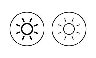 Sun icons set. Brightness sign and symbol