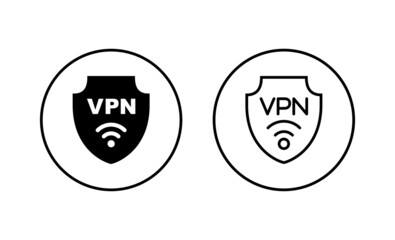 Vpn icons set. Private network sign and symbol. virtual private network icon.