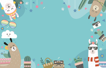 Print illama vector chritmast design