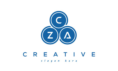 CZA creative circle three letters logo design with blue - obrazy, fototapety, plakaty