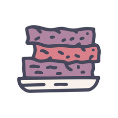 cutlets color vector doodle simple icon design