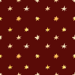 Christmas watercolor hand drawn seamless pattern. Winter doodle collection. Textured little cute stars. Perfect for packaging, gift wrapping paper, decoration, invitation or post cards, textile