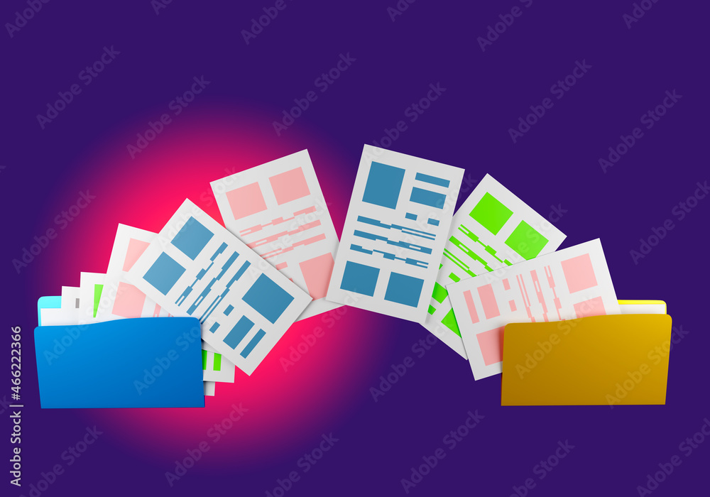 Poster synchronization of data. exchange of information. exchange of documentation. backup concept organiza