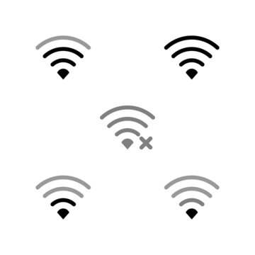 Wi-fi icon set. Signal icon set. Wireless icon set. 