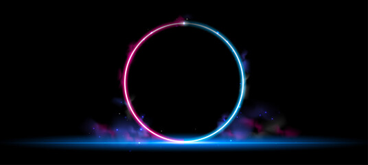 Technology background, color and waves of the future line and text.