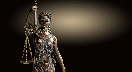 Themis Statue Justice Scales Law Lawyer Business Concept - obrazy, fototapety, plakaty