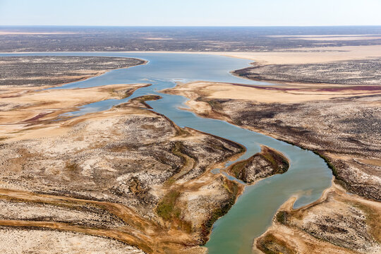 Kati Thanda Lake Eyre, South Australia, Australia, aerial photography showing textures and patterns of outback Australia