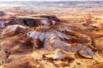 Fototapeta na wymiar Anna Creek Painted Hills, South Australia, Australia aerial photography showing Australia's outback landscape with its textures and colours