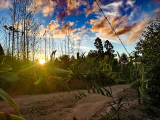 sunset in the mountains