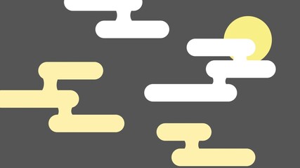 月の浮かぶ夜空　静寂