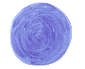 Watercolor illustration in the shape of a circle. Abstract image in blue. Suitable as a background and design for social networks, websites, postcards and various typography 