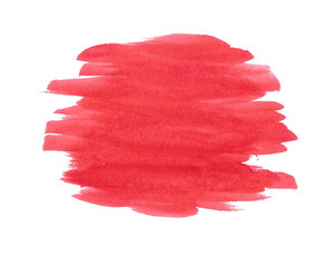 Red watercolor brush stroke abstract shape for decoration. Suitable for the design of icons and avatars, covers, posts in social networks, for packaging, typography, websites.