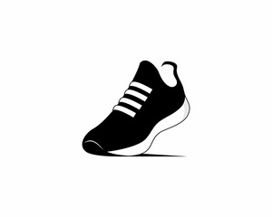 Black shoes vector logo illustration