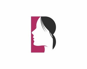 Beauty woman in the B Letter logo