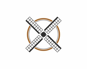 Windmill blade in the circle logo