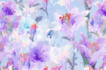 Fototapeta na wymiar Beautiful abstract oil painting flower bouquet illustration