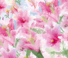 Obraz na płótnie Canvas Beautiful abstract oil painting flower bouquet illustration