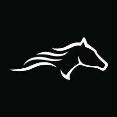 It is a simple minimalist running Hores head logo design for all uses 