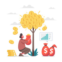 Man investment money with tree coin concept