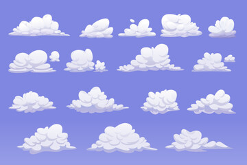 Set of Clouds Beauty Cartoon Style