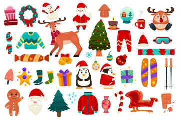 Christmas Symbol Icon Illustration Set