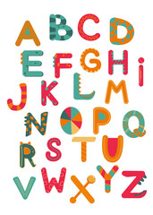 Children funny dino Alfabet on a white background. © Juli