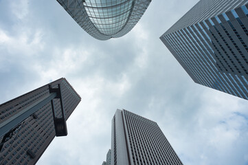 見上げたビル群