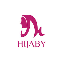 Obraz premium Hijab silhouette logo identity. Hijab logo for fashion logo identity