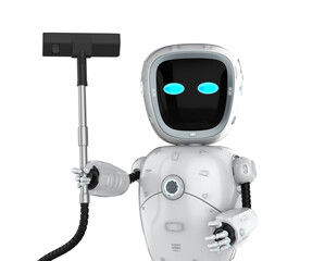 Automatic housekeeper concept with assistant robot hold vacuum cleaner