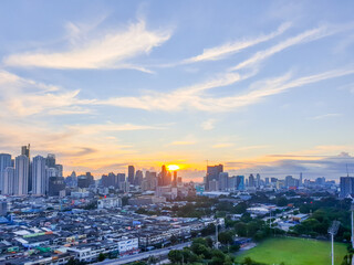 Obraz na płótnie Canvas Cityscape with building in city of Bangkok