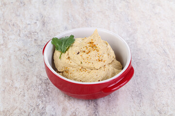 Traditional Jewish Hummus with olive oil
