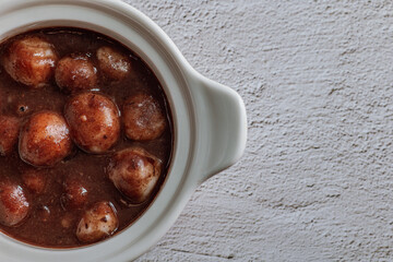 Korean sweet red bean porridge, Danpat juk