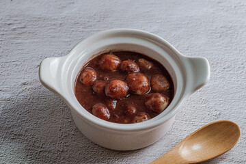 Korean sweet red bean porridge, Danpat juk