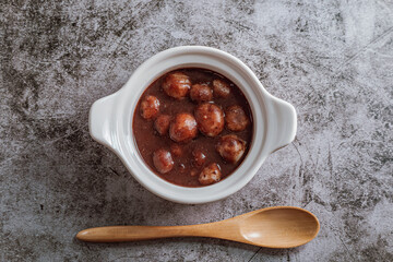Korean sweet red bean porridge, Danpat juk