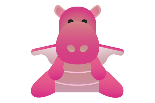 Little pink dragon, vector image, magic dragon