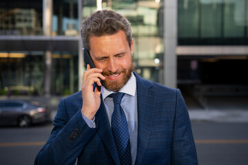 Close up portrait of middle-age business man in formalwear suit.