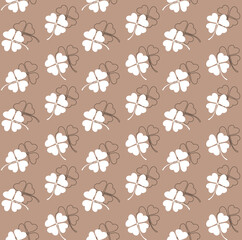Seamless clovers pattern, floral print. 
