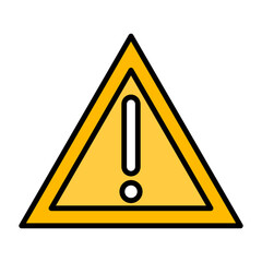 Hazard warning attention sign with exclamation mark symbol. Warning icon. The attention icon. Danger symbol. Flat Vector illustration. Attention sign icon. Warning icon.