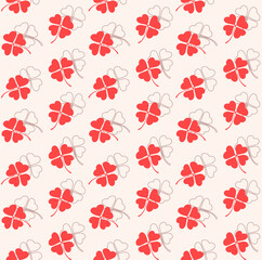 Seamless clovers pattern, floral print. 