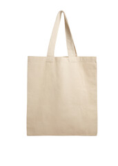 Eco Friendly Beige Colour Fashion Canvas Tote Bag Isolated on White Background.