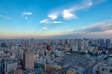 Naklejka na ściany i meble 東京都港区汐留から見た東京の都市景観