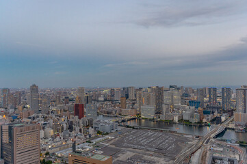 東京都港区汐留から見た東京の都市景観
