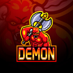 Demon esport logo mascot design