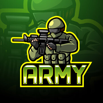 Army esport logo mascot design