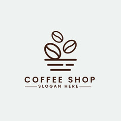 abstract retro coffee shop badge logo design