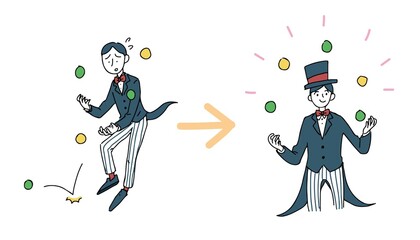 手品師の成功イラスト
