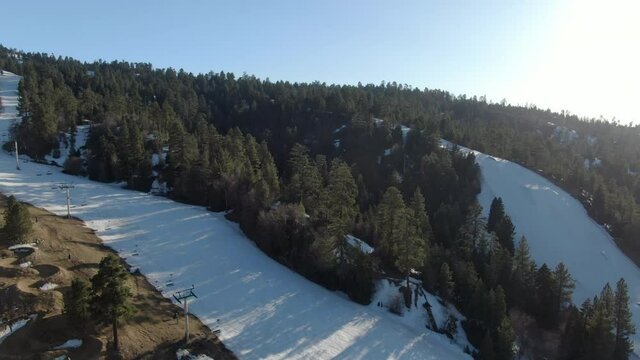 Aerial Shot Big Bear Ski Resort San Bernardino Mountains L California USA