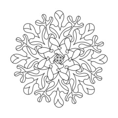 Hand drawn mandala.. Ornate doodle Coloring book page. Vector illuctration