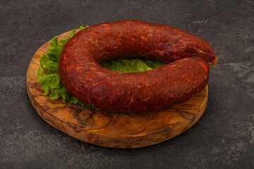 Krakowska sausage over the board