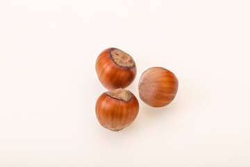 Hazelnut heap isolated over background
